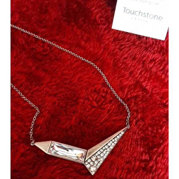 Touchstone Crystal by Swarovski Frosted Edge Necklace 1528N
